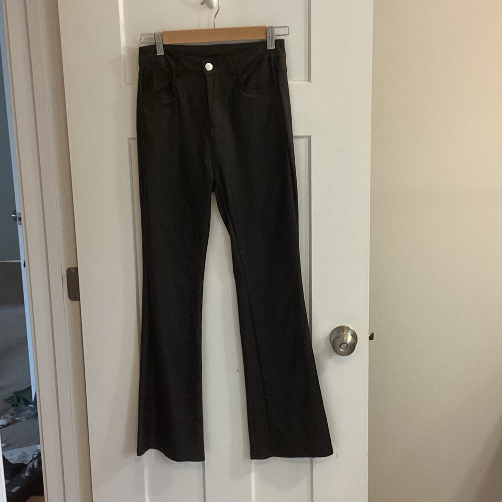 Classic Black Faux Leather Women's Pants